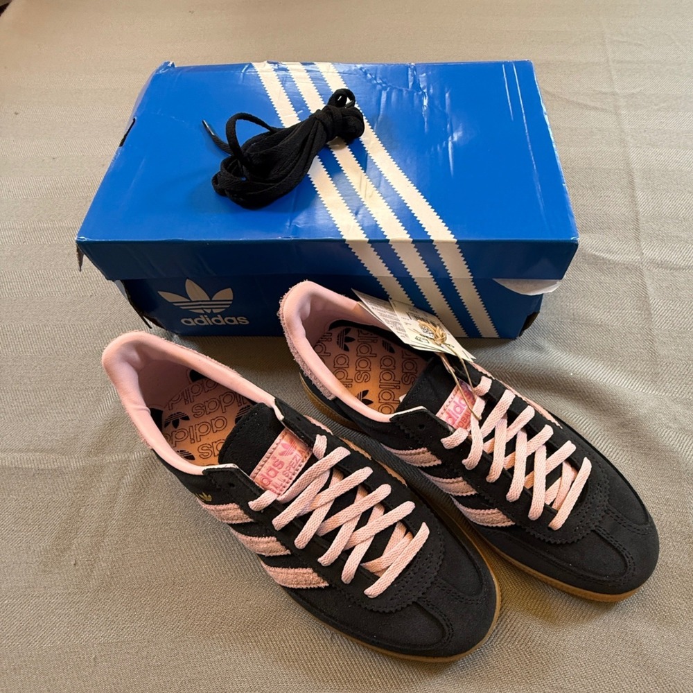 Adidas Handball Spezial Core Black Clear Pink Gum IE5897 Women Size 6.5 New 201